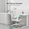 Ergonomic Office Chair, Desk Chair with Adjustable Lumbar Support, Home Office Desk Chair with 2D Headrest, Flip-up Armrest 4