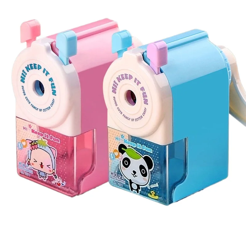 Cute Animal Shaped Hand Cranked Pencil Sharpener Anti-Sticking Lead Mechanical Tool for Students And Children