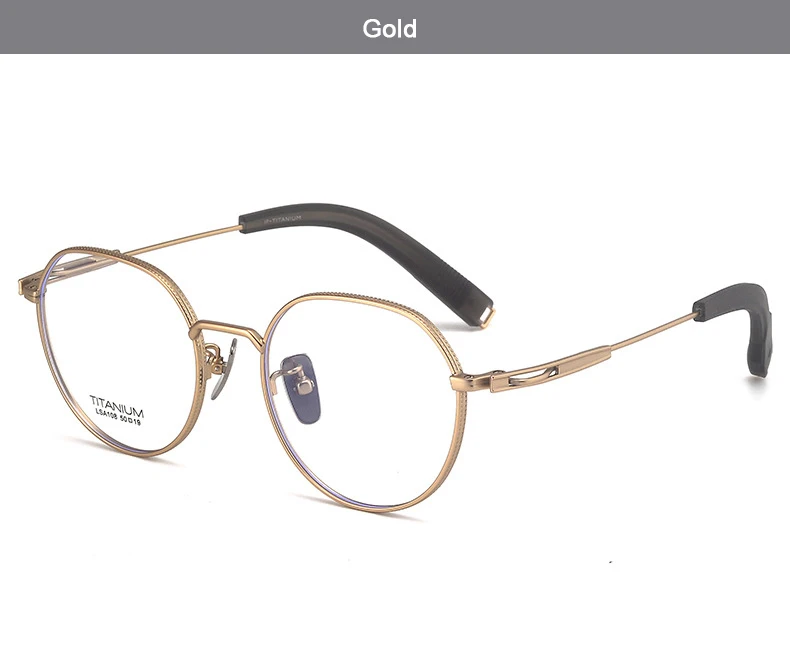 USA Marke Replik Reines Titan Brillen Luxus Runde Ultraleichte Brille Unregelmäßige Brille für Mann – Detail 13