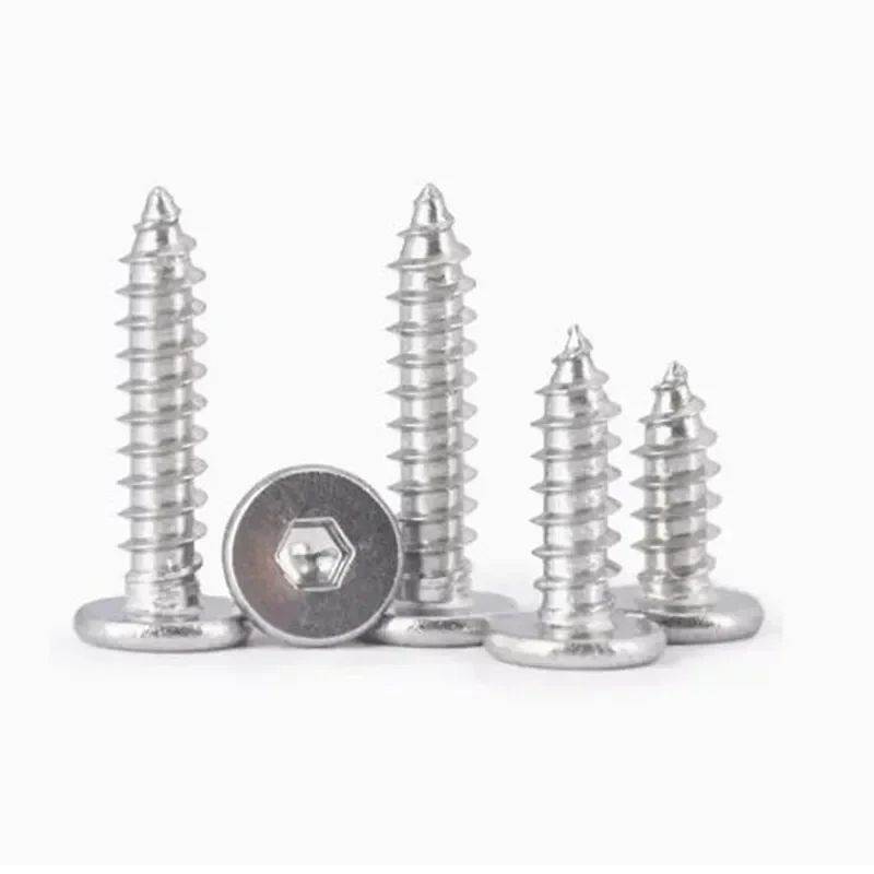 Allen hexagon screw M2 M2.3 M2.6 M3 M4 M5 M6 CA Large Flat Thin Wafer Head Self Tapping Wood 304 Stainless Steel