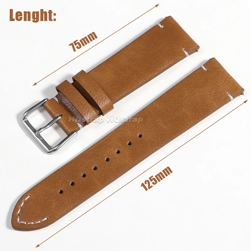 Vintage Genuine Leather Watch Band with Quick Release