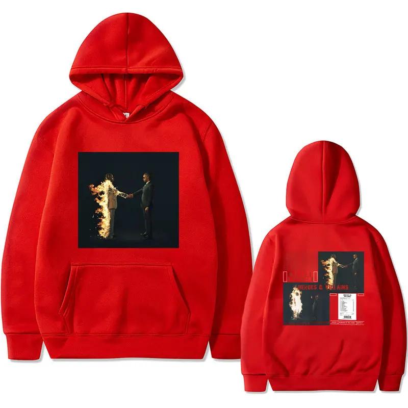 Rapper Metro Boomin Heroes & Villains Album Cover Graphic Print Hoodie Men Hip Hop Oversized Pullover Unisex Vintage Streetwear