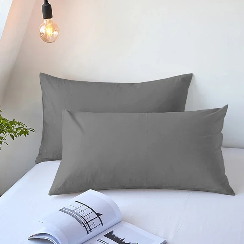 Satin Pillowcase 2pcs Brushed Soft Breathable Pillow Covers Bedroom Sofa Home Decor Without Pillow