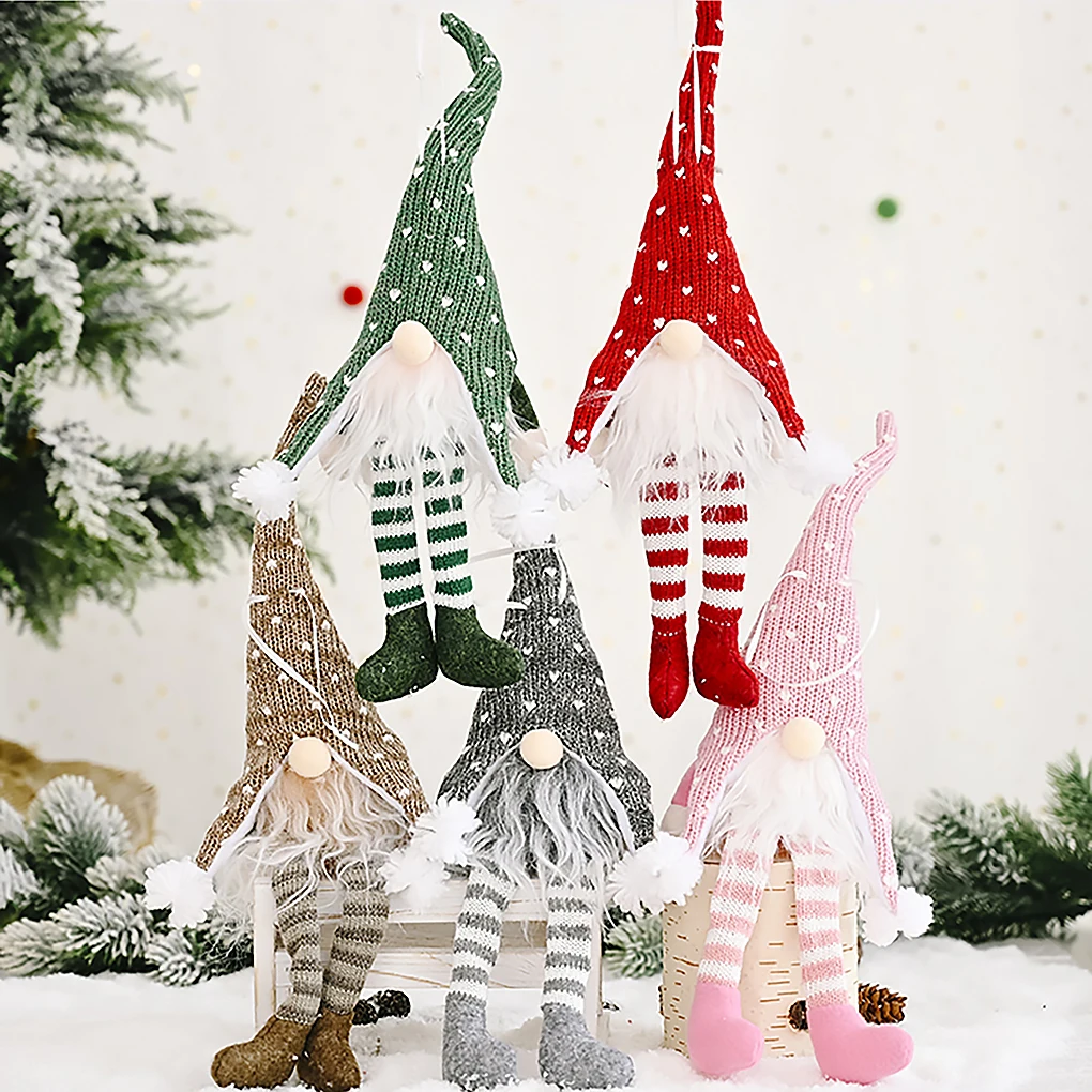 Christmas Hanging Ornament Christmas Tree Decoration Knitted Doll Holiday Hanging Decor Kids Childrens Dolls Gifts Presents