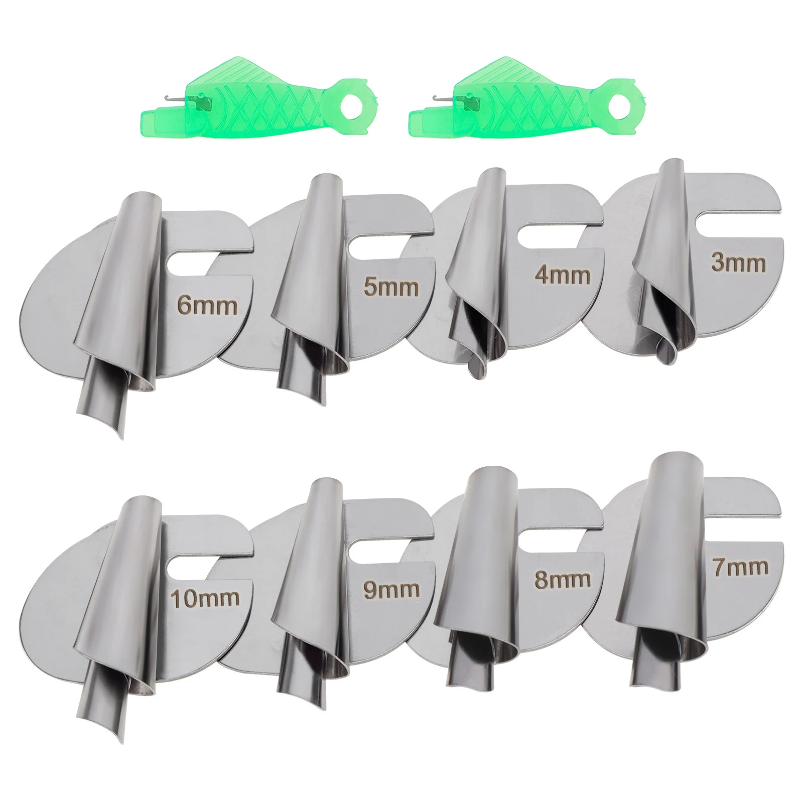 8pcs 유니버설 와이드 압연 밑단 노루발 재봉틀 스테인레스 스틸 압연 밑단 발 3mm 4mm 5mm 6mm 7mm 8mm 9mm 10mm