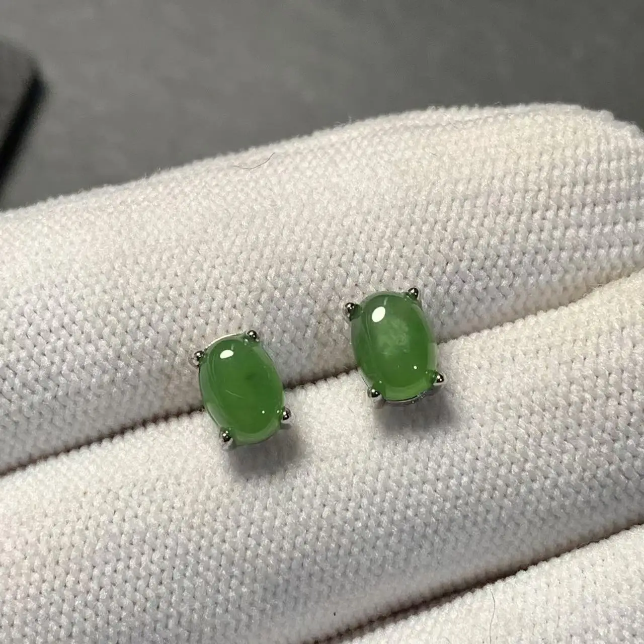 Natural Green Jade 925 Sterling Silver Stud Earrings for women Jewelry Gift Prevent allergy gem jewelry Genuine stone