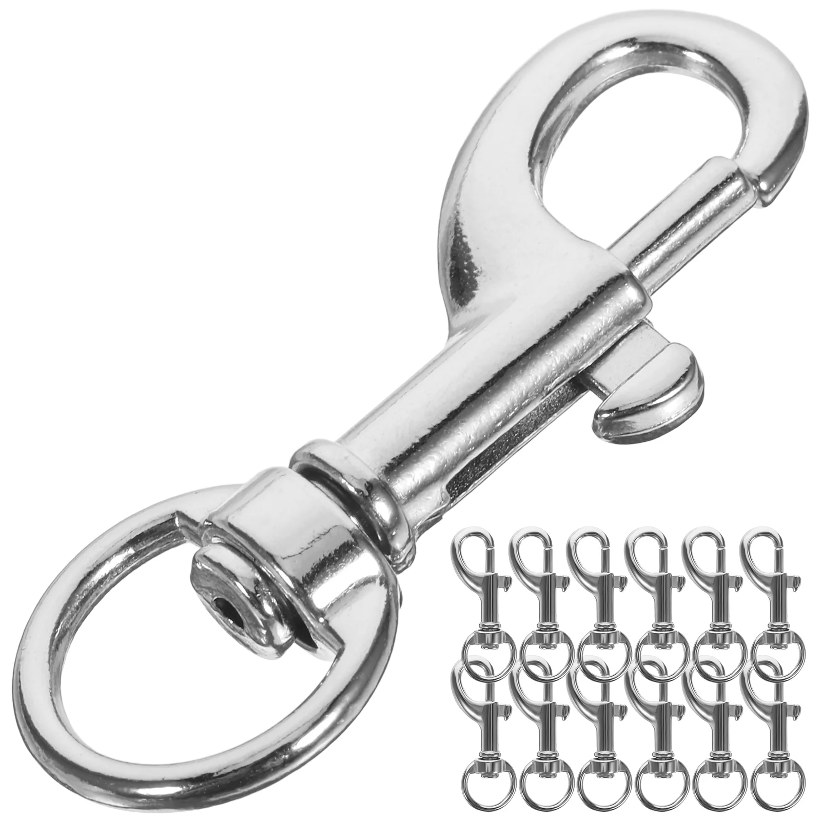 20 Pcs Fish Mouth Button Snap Hook Alto Sax Neck Strap Clips Metal for Hanging Hooks Swivel Clasp Trigger Dog Leash Heavy Duty fish mouth snap hook
