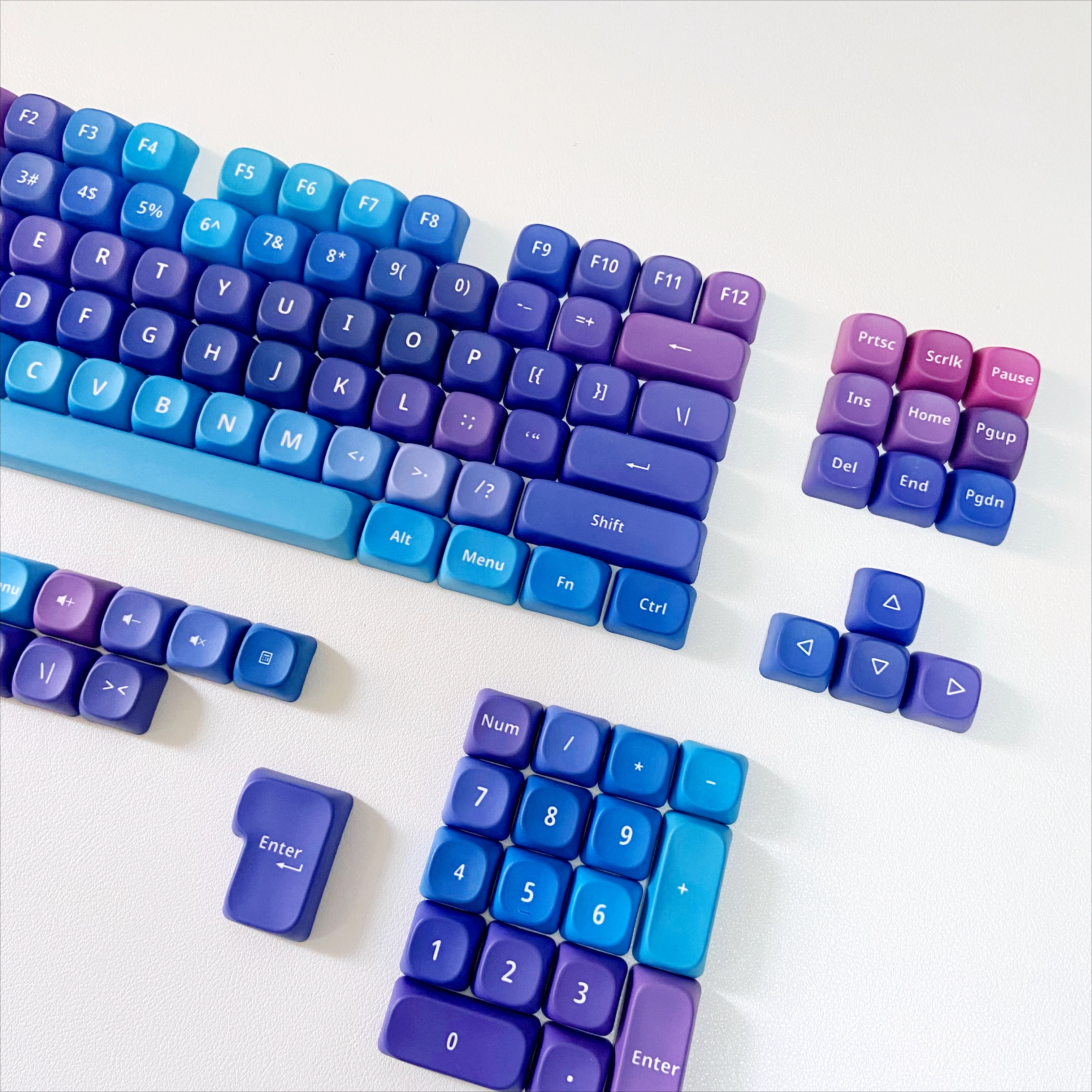 Purple Glitter PBT Keycaps - Rainbow Macarons