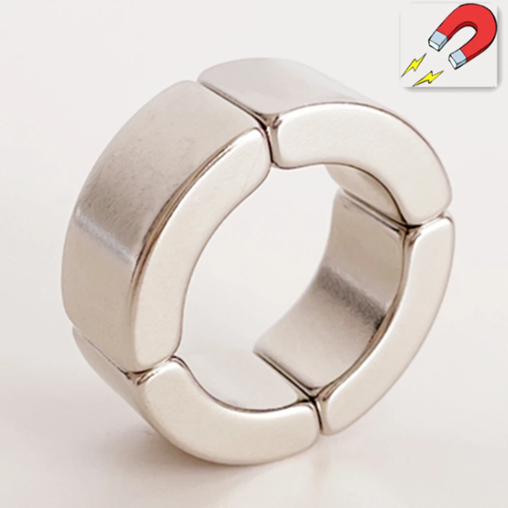 스테인레스 스틸 필터 카트리지와 함께 사용되는 집용 20인치 정수 필터 하우징, 청소 가능한 와이어 메쉬 1um, 5um, 40um 8 NdFeB 수도관 필터 아크 세그먼트, OR15xIR10xT11mmx90Deg, 4 개 네오디뮴 물 연화 자석, N38 희토류 자석 재료