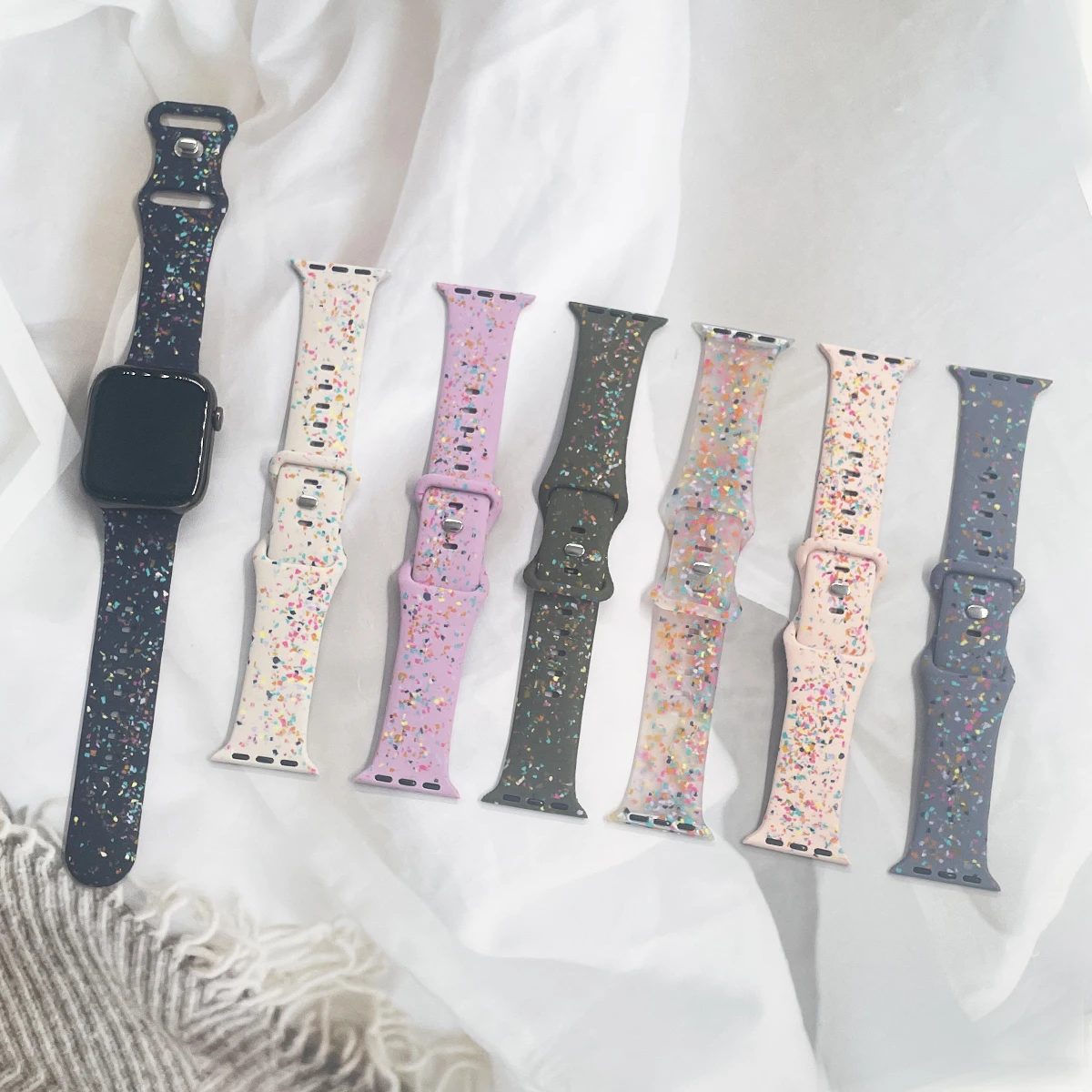

Ремешок силиконовый для Apple Watch Band Series 9 41 мм 45 мм 42 38 мм, браслет для Iwatch 8 7 8 7 SE 40 44 мм Ultra2 49 мм