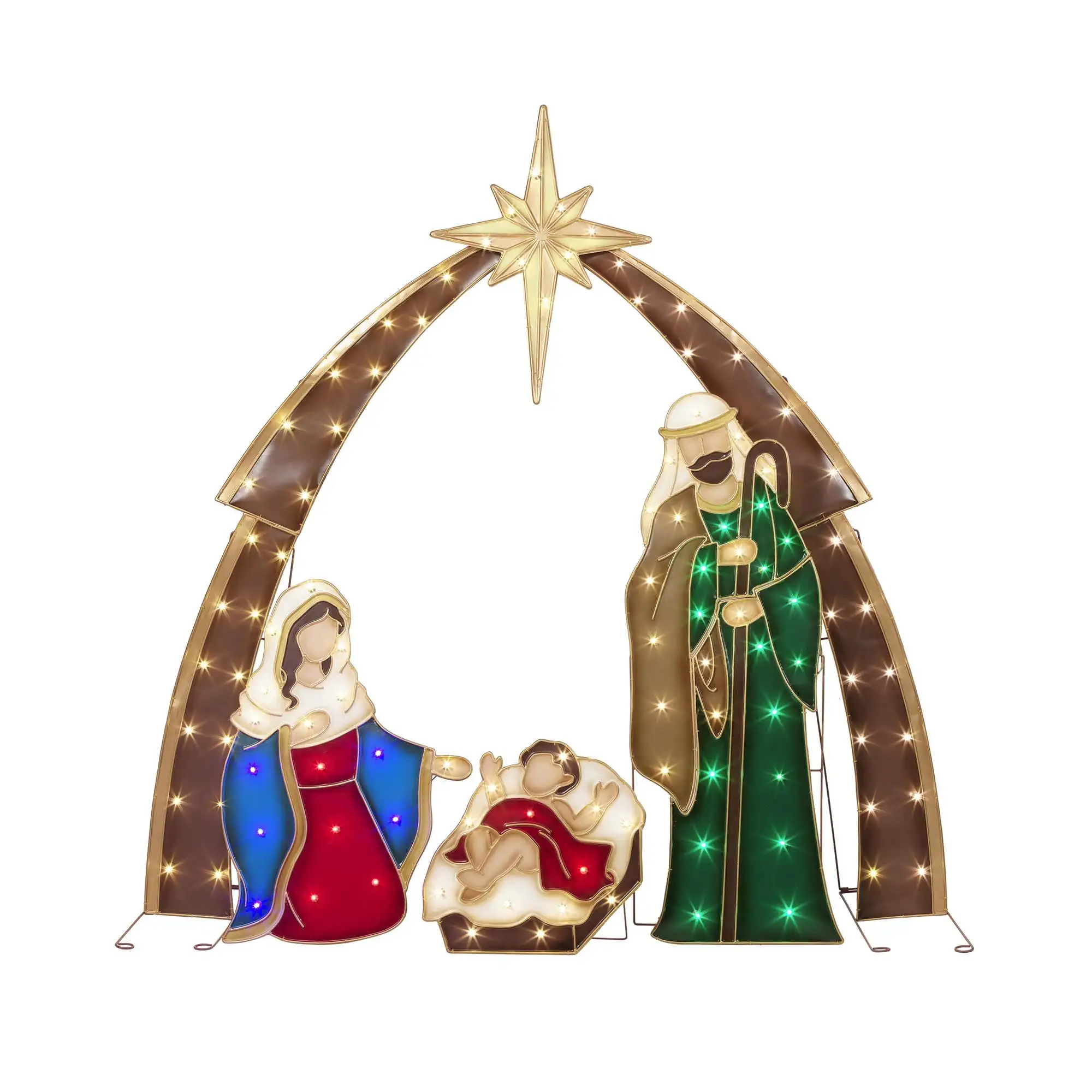 

Light-Up LED Nativity Scene with 110 LED Lights, Set of 4,
