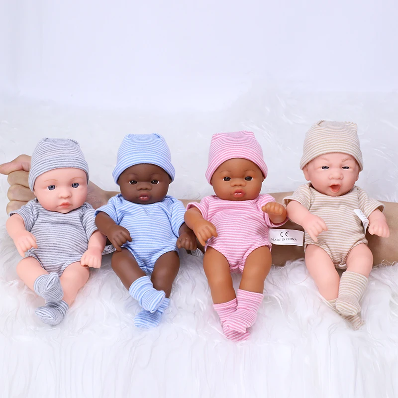 Brown Reborn Dolls African Reborn Baby Doll 20cm Dolls Baby Reborn Baby Doll Toys Soft Touch High Quality Doll for Children Toys 2