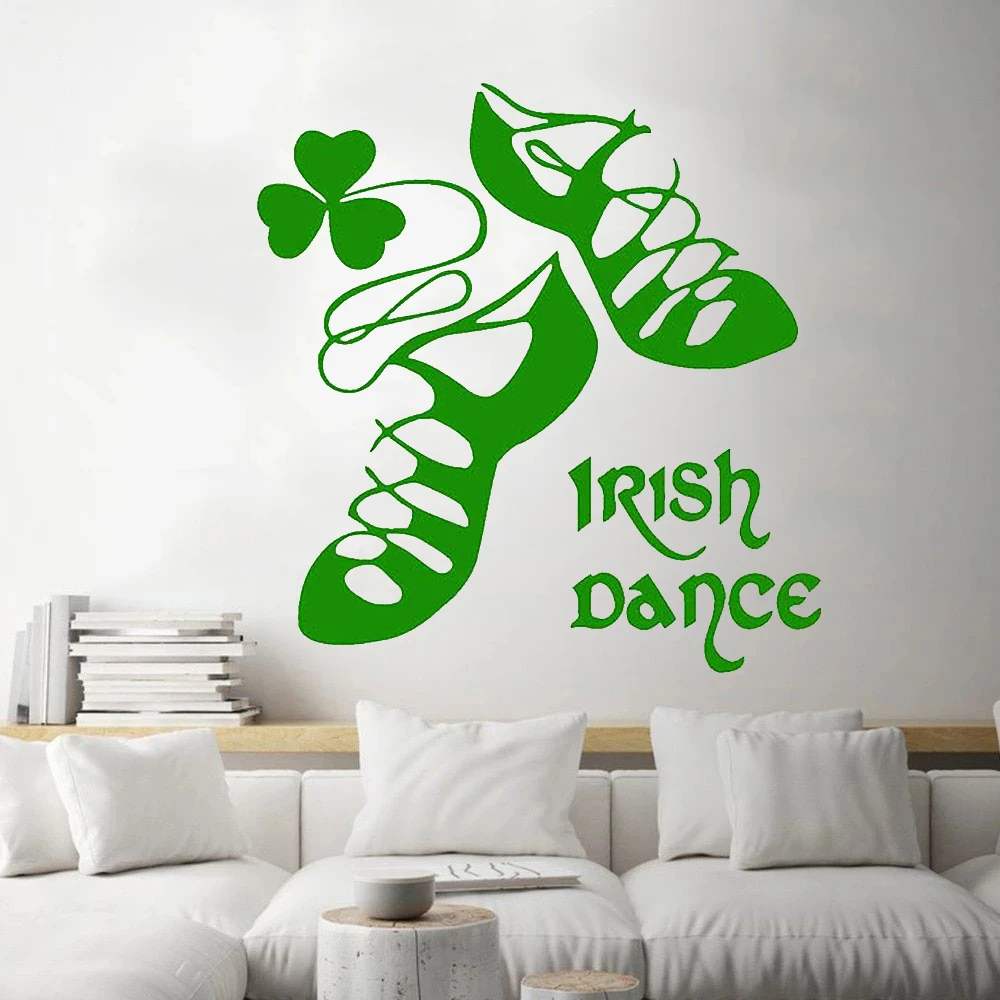 

Irland Wall Stickers Irish Dancing Ireland Decals Dance Shoes Livingroom Home Decoration Murals Vinyl Removable Poster Ru-351