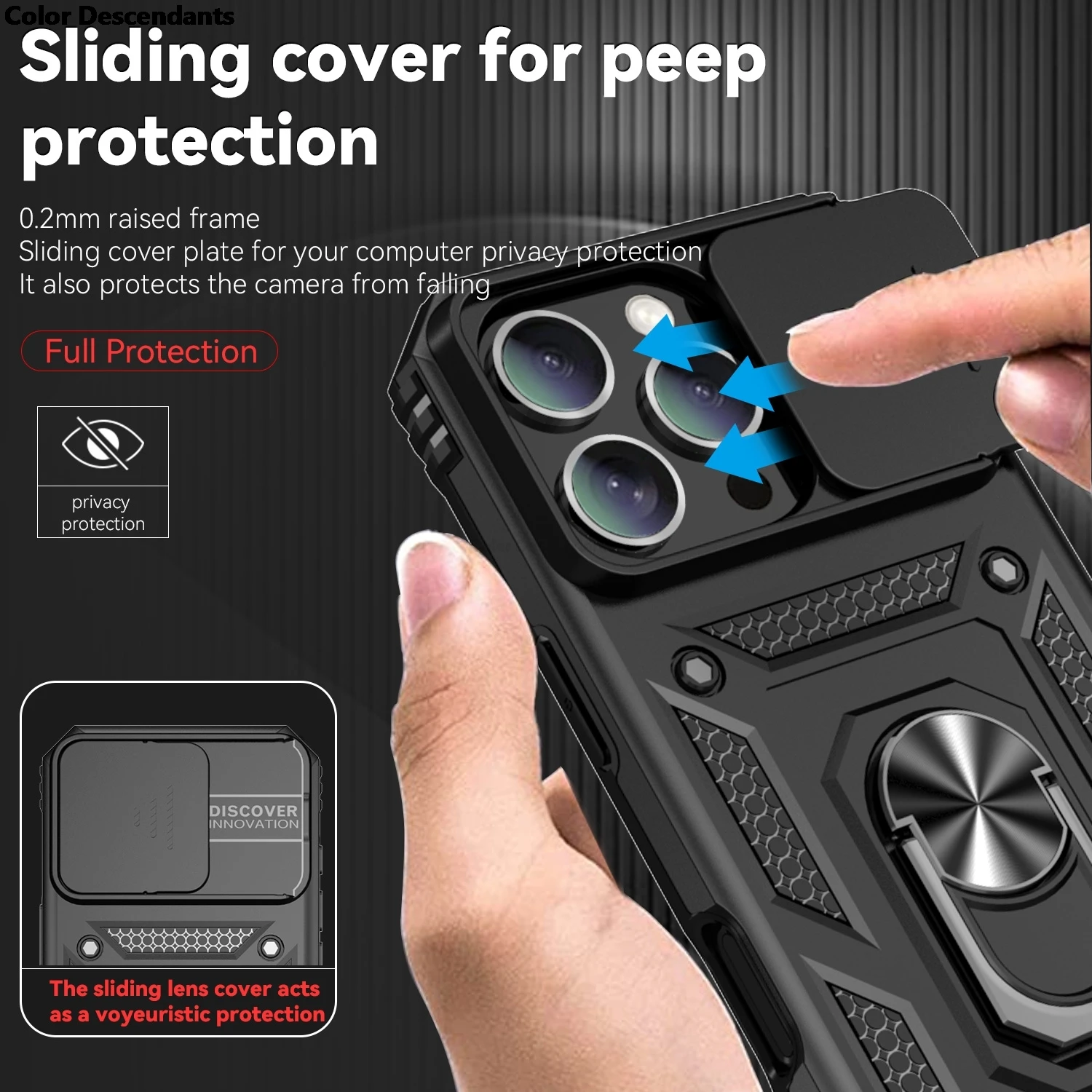 Shockproof Armor Slide Camera Lens Protection Phone Case