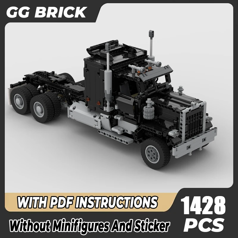 

Конструктор Moc, черный Радиоуправляемый полугрузовик, буксировочная модель, технические кирпичи, сборка автомобиля «сделай сам», игрушка для праздника, подарок