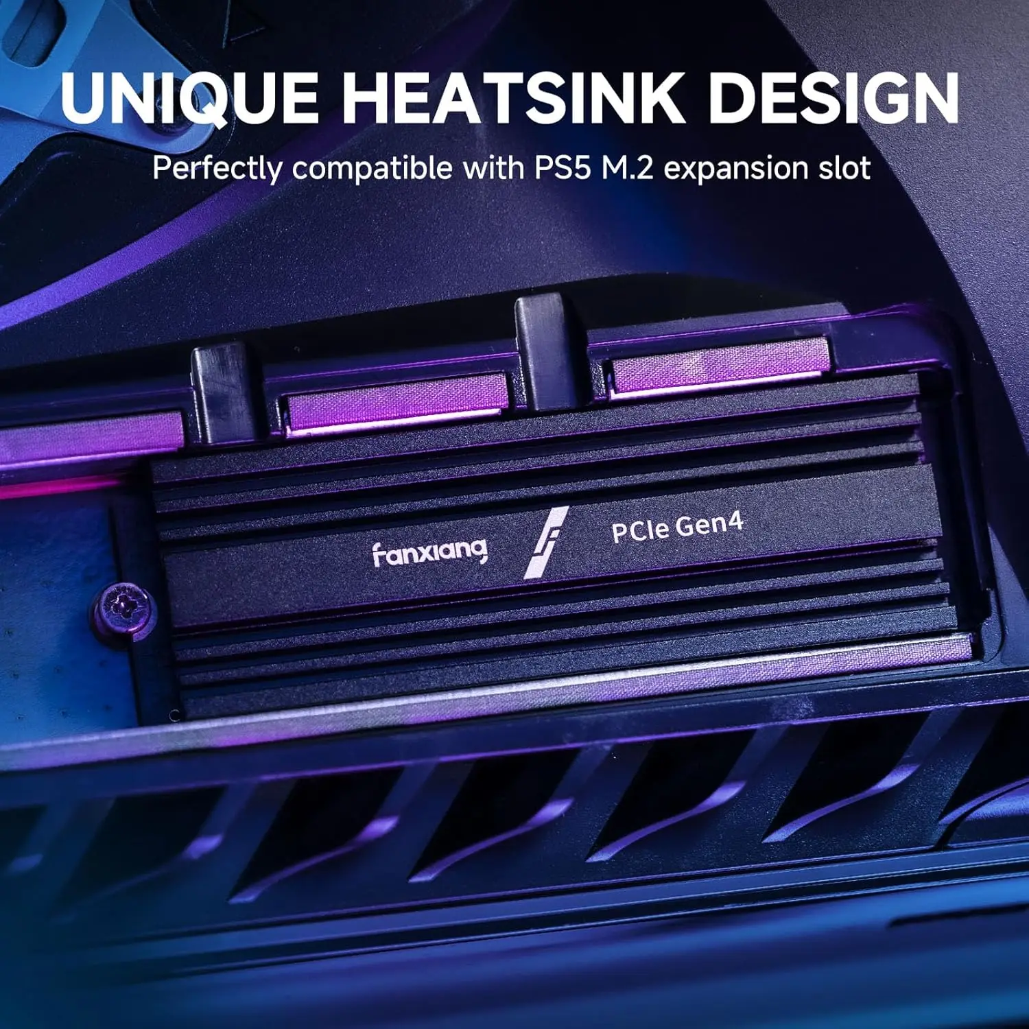 NVMe M.2 SSD with heatsink installed on motherboard for gaming PC upgrade