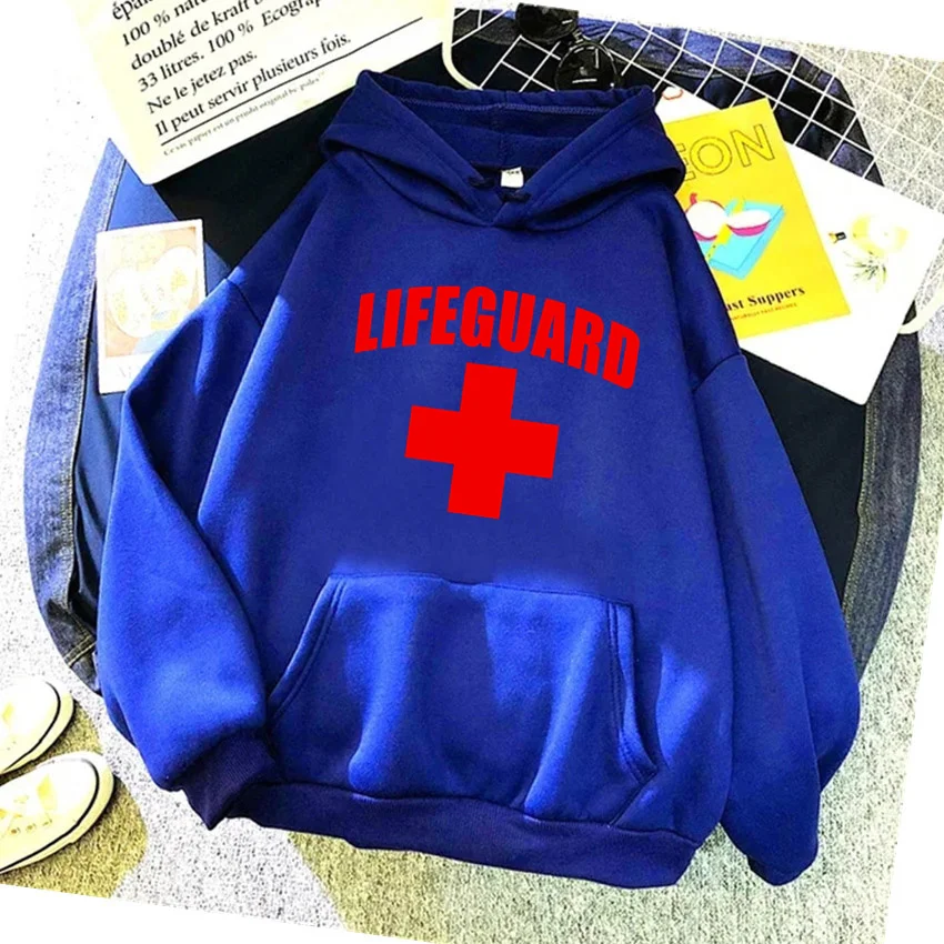 Autumn Women Hoodies Funny Lifeguard print Hip Hop Fleece Woman Casual Pullover Unisex Streetwear Male Y2K Clothes Female Hoody 5