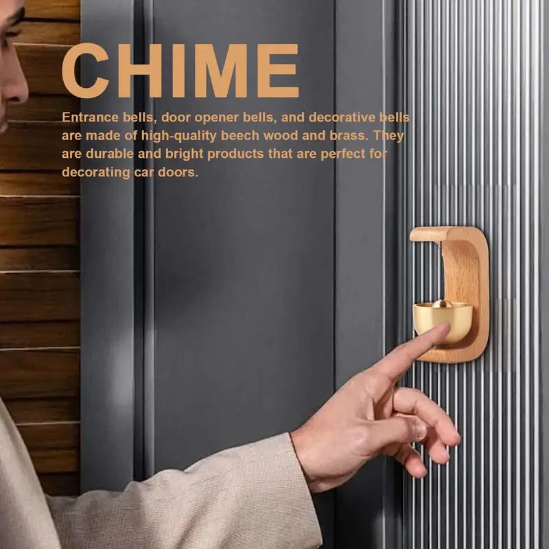 Wood Doorbell Chime Hanging Wooden Wind Chimes Rustic Door Bell Decorative Loud Door Bell Magnetic Wood Doorbell For Home Decor 2