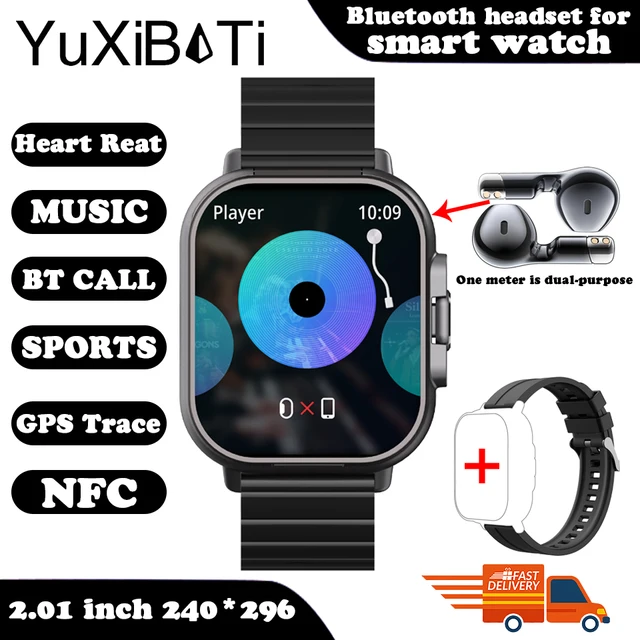2024 Smart Watch 2 in 1 With Earphone Smartwatch Bluetooth Call Men Watch GPS Track Heart Rate Monitor Play Music SmartWatch 8