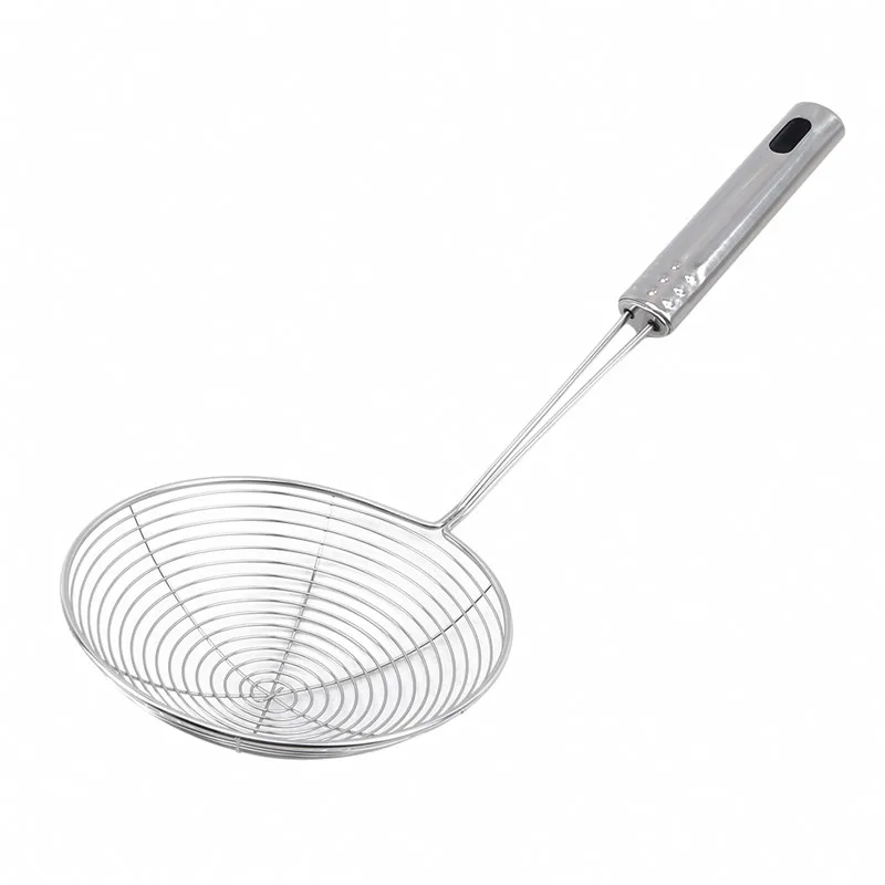 Stainless Steel Skimmer Mesh Strainer Colander Pot Fried Filter Mesh Deep Fryer Oil Frying Scoop Sieve Kitchen Cooking Tool