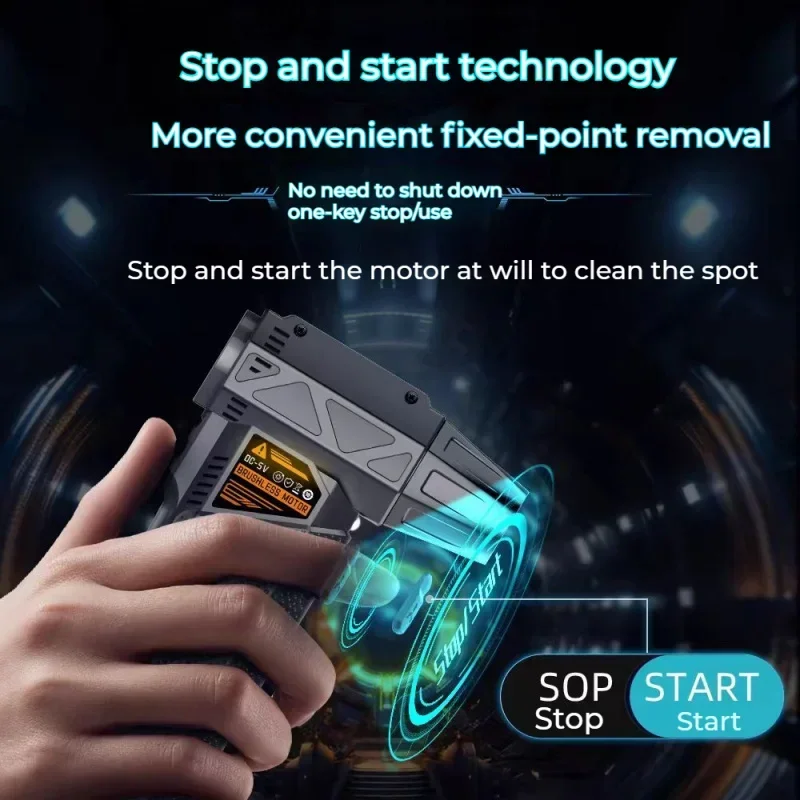 Car dust brush 200000RPM high power turbofan violent JetFan cordless air blower brushless motor 3 gear variable speed dust blower cleaning tool