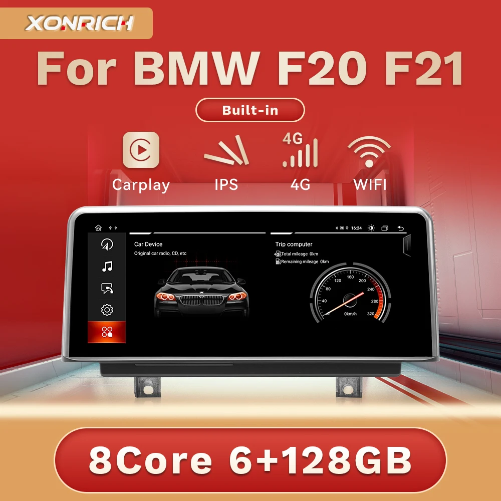 Автомобильный мультимедийный плеер XONRICH 6 ГБ 128 CarPlay Android 11 для BMW 1 серии F20 F21 2 F23
