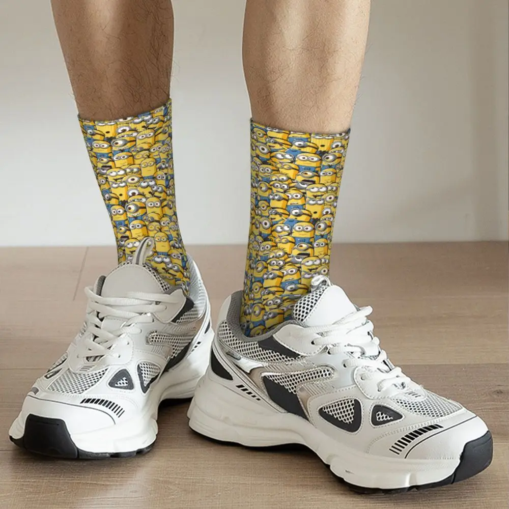 Custom Cool Print M- Minions Cartoon Socks for Women Men Stretchy Summer Autumn Winter M- Minions Bananas Crew Socks 19 Sbac0e22fbe714114b98b19a42a1d2101N