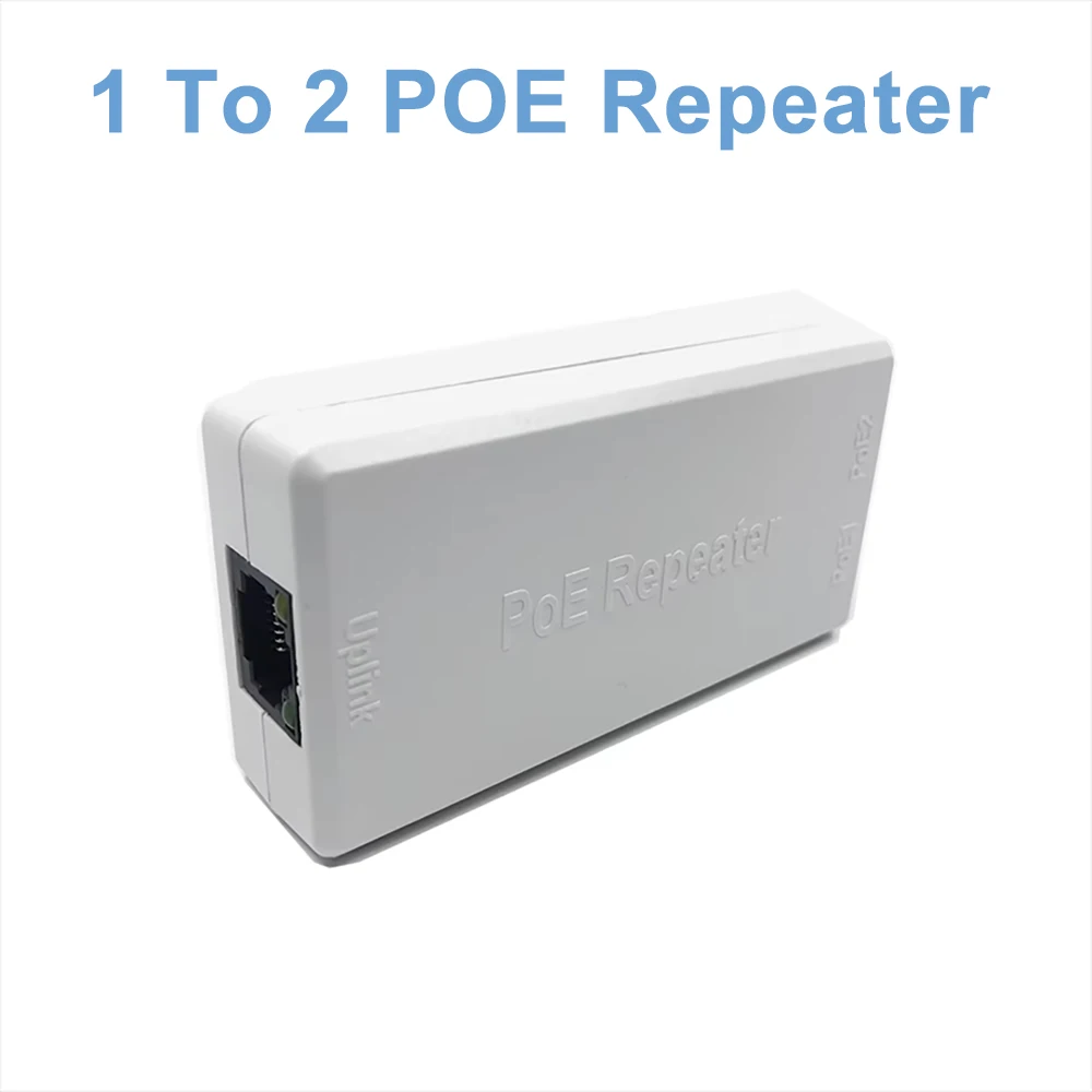 POE 익스텐더 1 to 2 포트 100Mbps 네트워크 스위치 리피터 IEEE802.3af/at 플러그 앤 플레이 포에 스위치 NVR IP 카메라 AP용