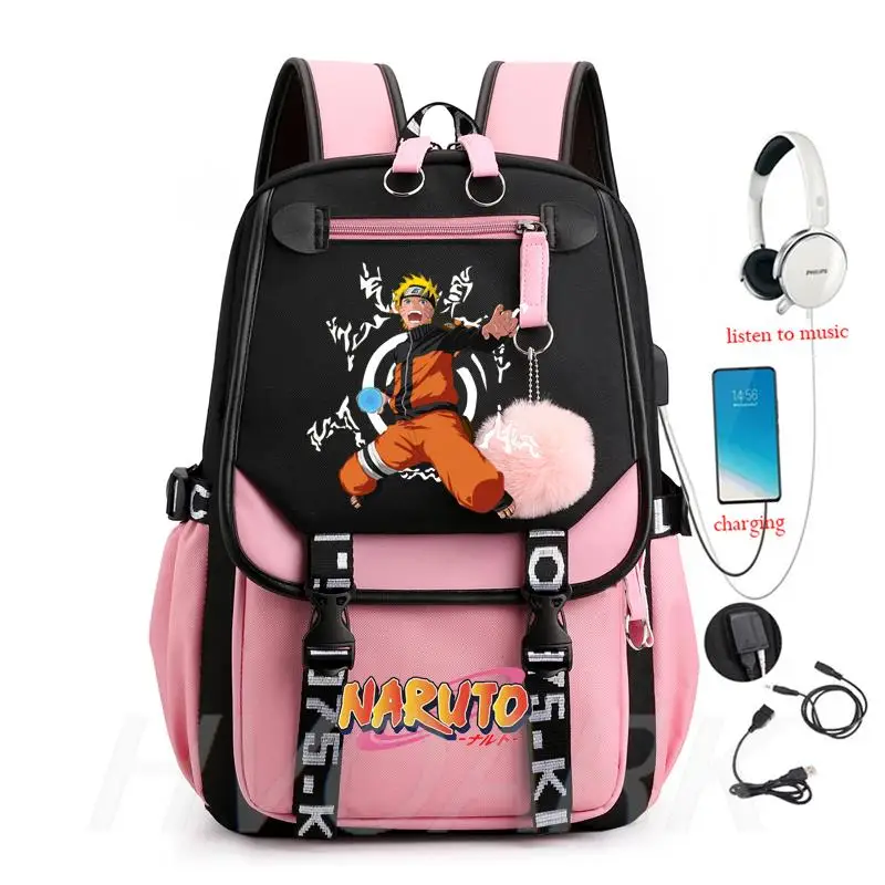 Nylon Hokage Uzumaki Naruto Cosplay Anime Dos Desenhos Animados Mochila Com  Zíper Bolsa De Ombro Viagem - Desconto no Preço