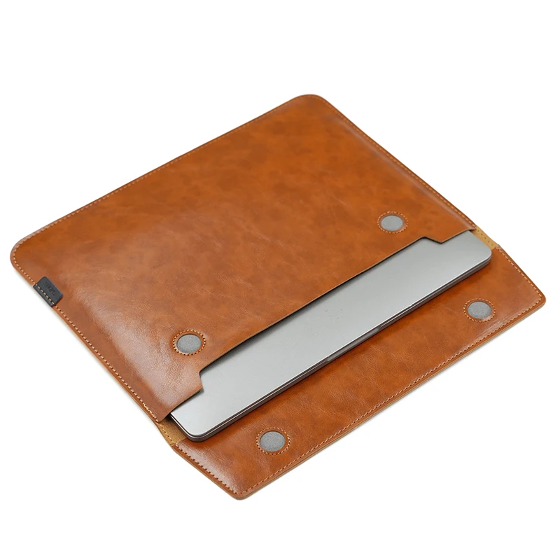 Elegant 15.6-Inch PU Leather Laptop Sleeve Case in Simple Design