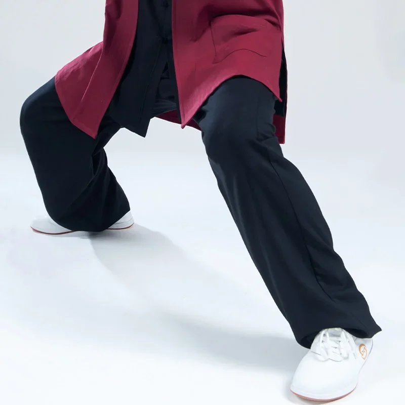 Tai Chi Pants Wushu Clothing Kung Fu Trousers Martial Art Uniform Bloomers Cotton Linen Breathable 2022 New Style Elastic Waist