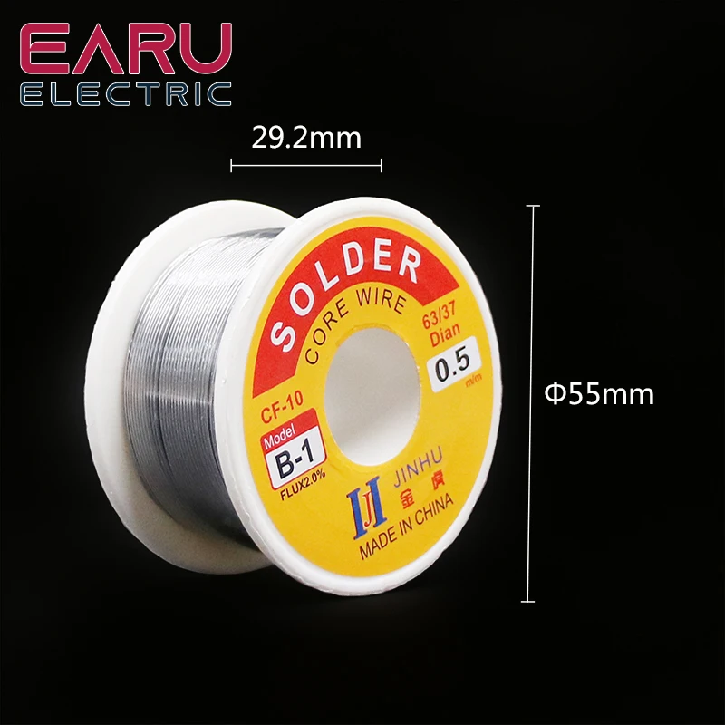 0.6/0.8/1/1.2/1.5/2MM 63/37 FLUX 2.0% 45FT Tin Lead Wire Melt Rosin Core Solder Soldering Wire Roll for Eletric Solder Iron 100g soldering wire soldering tin wire