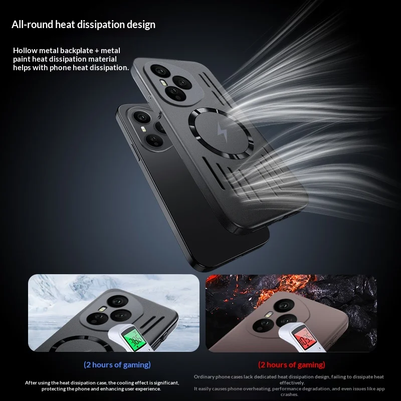 Breathable Magnetic Cooling Luxury Phone Case with Heat Dissipation