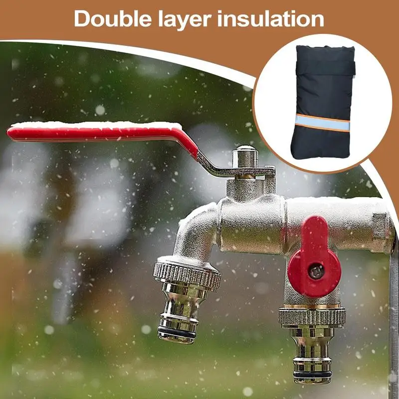 Water Faucet Cover Socks Faucet Socks Reusable Waterproof Outdoor Protector With Reflective Strips For Winter Freeze