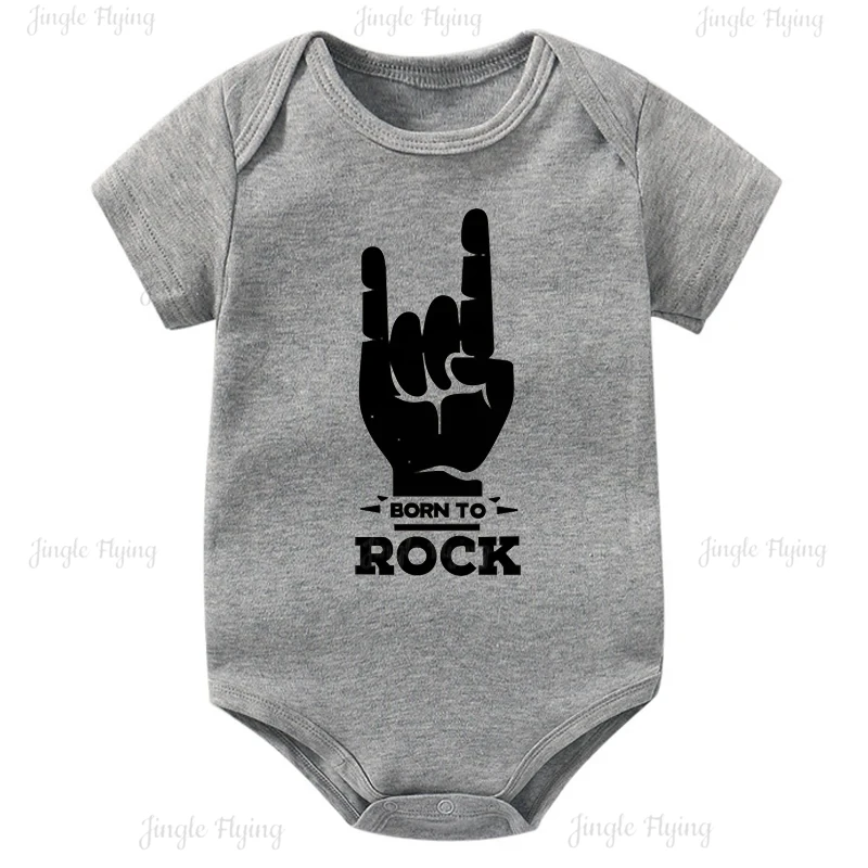 Born To Rock Neonato Manica Corta Tuta Bambino Carino Ragazzo Vestiti Tuta Neonato Vestito Corpo Tutina