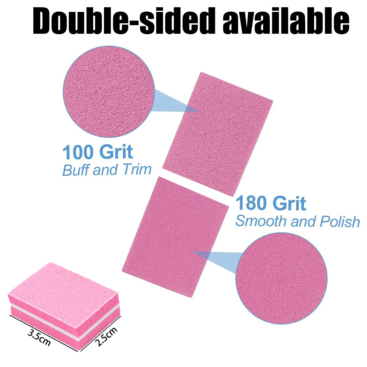 2면 네일 아트 도구 광택 버핑 50개/가방 다채로운 광택 블록 매니큐어용