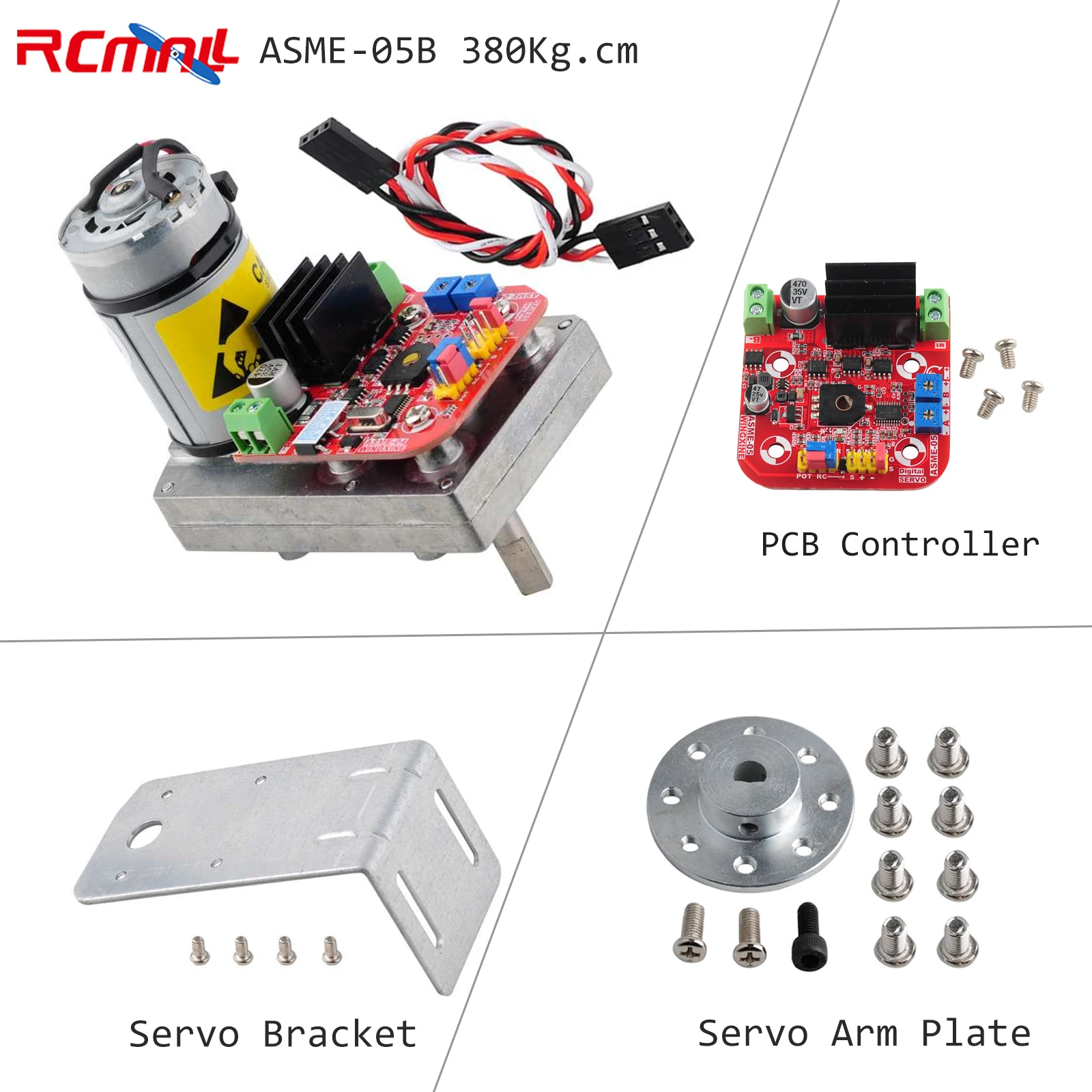 ASME-05B MAX-380Kg.cm High-power High-torque Servo Steering Gear DC 12-24V Large Robotic Manipulator for Robot Mechanical Arm rc servo