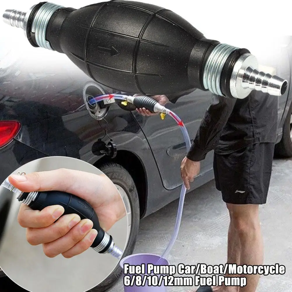 

6/8/10/12mm Hand Fuel Pump Line Rubber Aluminum Hand Primer Bulb Oil Petrol Manual Transfer Pump For Car Boat Outboard