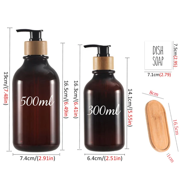 Bottiglia per Dispenser di sapone da 500ml bottiglia per Shampoo da bagno bottiglia per Gel doccia tipo Push riutilizzabile bottiglia vuota lucida Dispenser di sapone da cucina 6