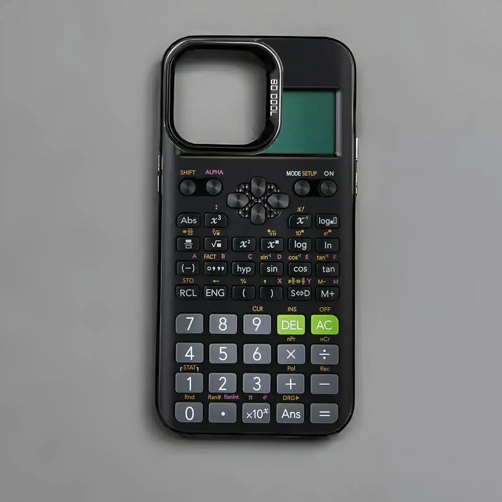 Multicolor Metallic Aurora Matte Laser Phone Case with Stylish Calculator Pattern
