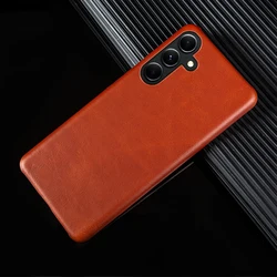 Handcrafted Genuine Leather Vintage Pattern Phone Case - Galaxy A15 (Orange Red 08)