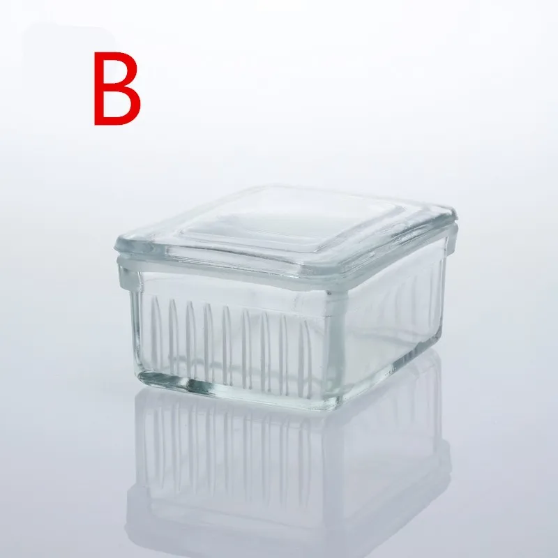 Laboratory Glass Coplin Staining Jar With Cover for glass object slide,9-Slide Type