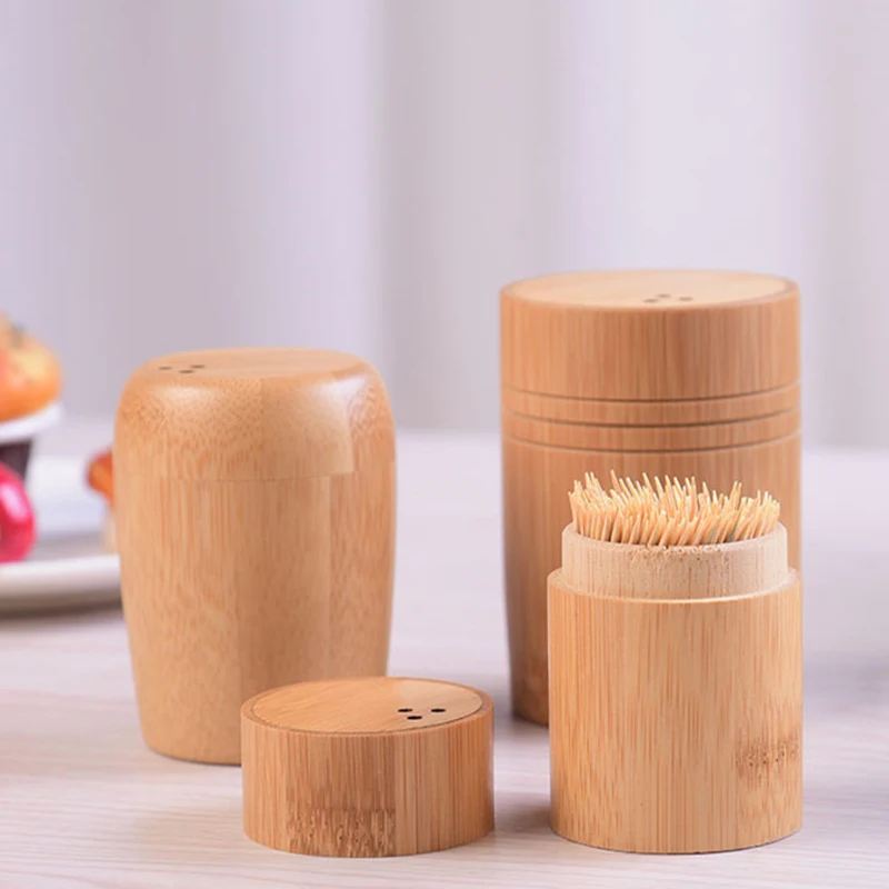 

Classic Vintage Toothpick Holder Bamboo Toothpick Box Household Simple Toothpick Dispenser Kitchen Tools