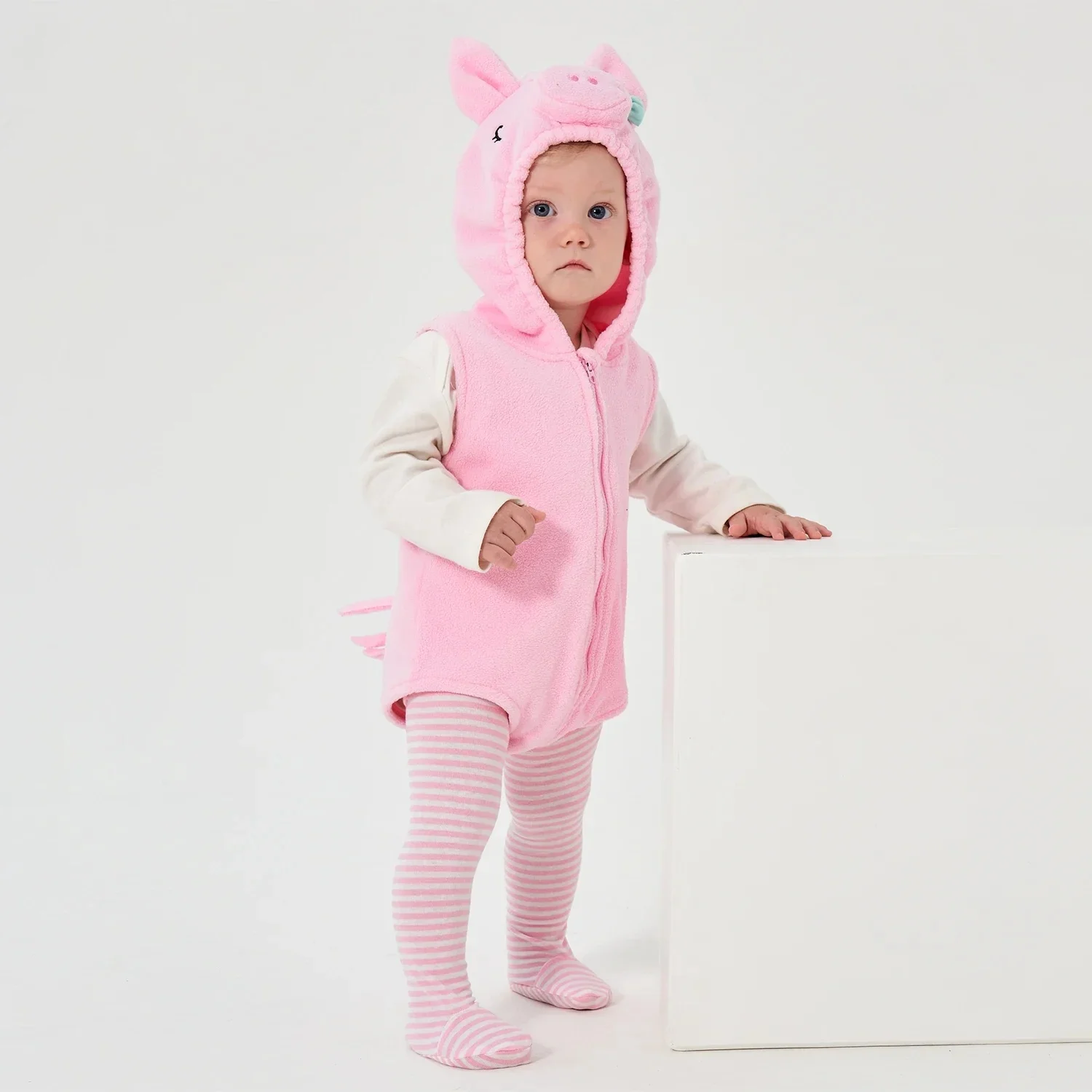 0-24M Newborn Infant Baby Boy Girl Bodysuit Cute Sleeveless Hooed Jumpsuit Animal Clothing Legging 2Pcs Outfit Set