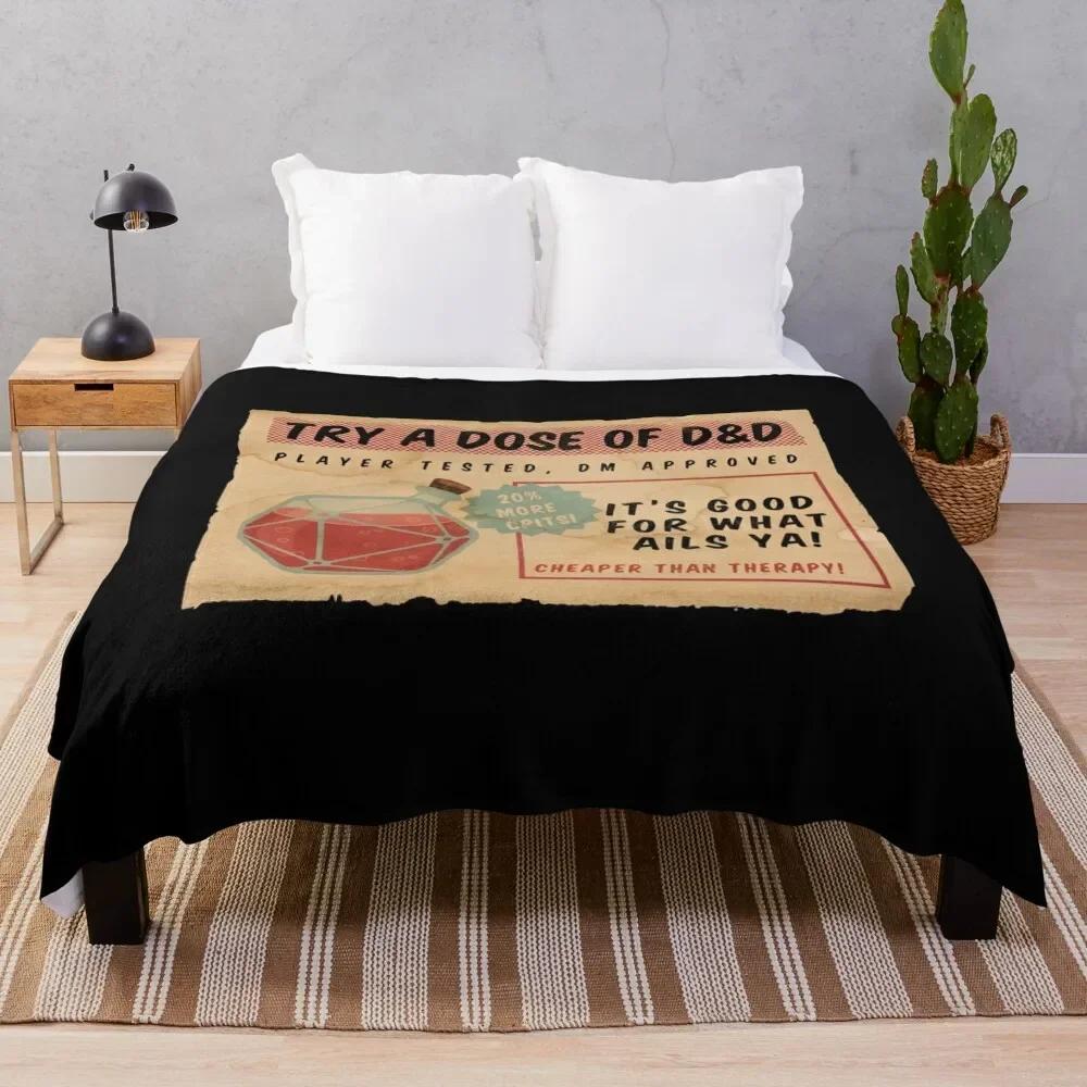 

Vintage Ad D20 Healing Potion Dose of D&D Throw Blanket Sofa Throw For Baby Tourist Blankets For Bed Blankets