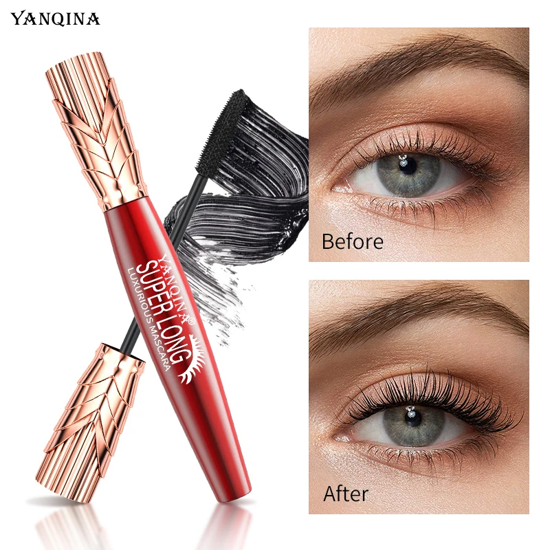 4D Silk Fiber Lash Mascara 2 In 1 Mascara Waterproof Lengthening Cosmetics Eye Mascara Ship Lashes Curling Thick Eye Makeup