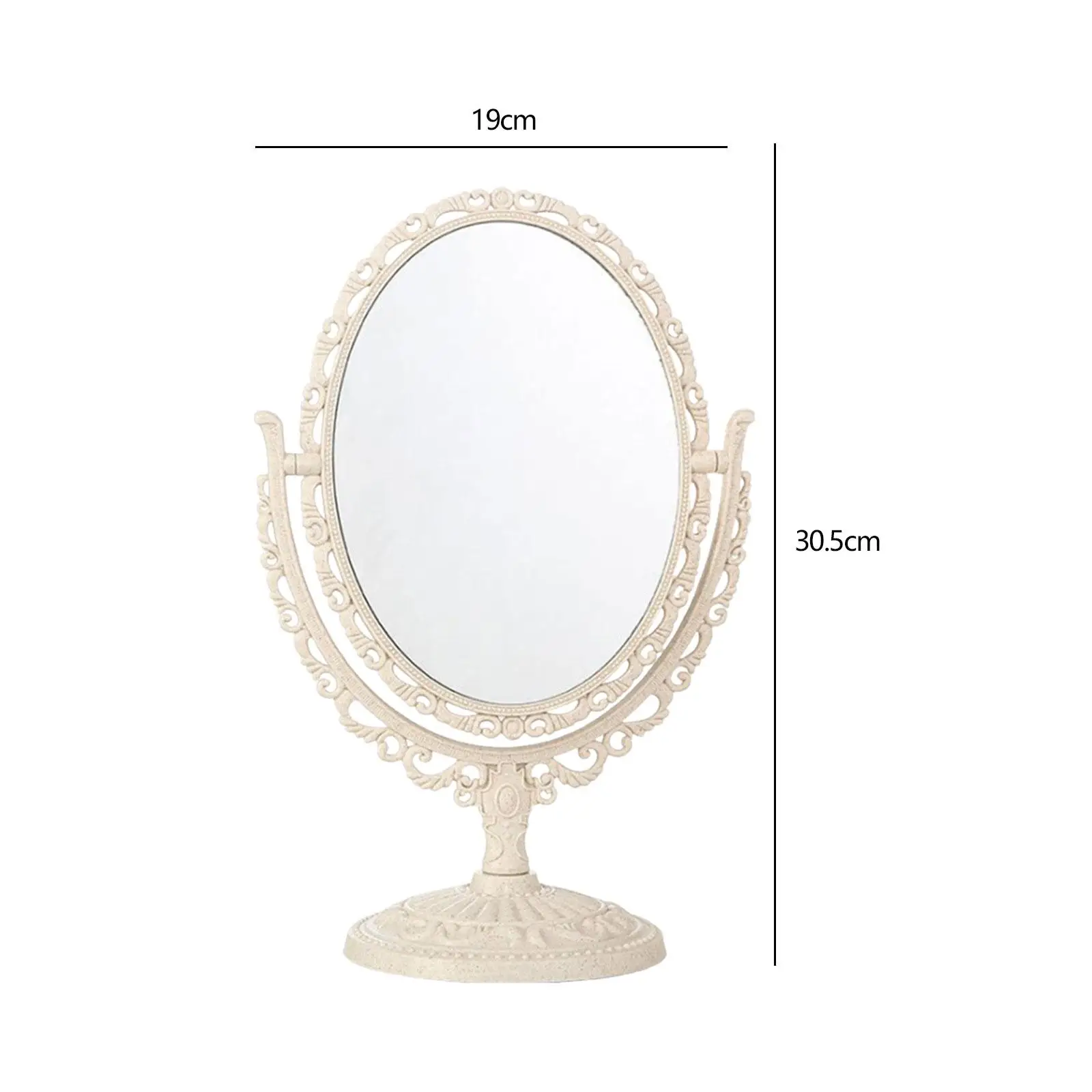 Tabletop Makeup Mirror Elegant Decorative 360 Degree Rotation Desktop Stand Mirror for Vanity Bedroom Bath Hotel Dressing Room