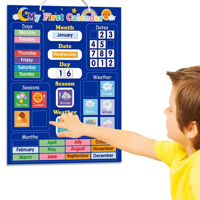 Magnetic calendar for kids first daily magnetic calendar classroom calendar  kids preschool calendar kids magnet calendar toddler - aliexpress