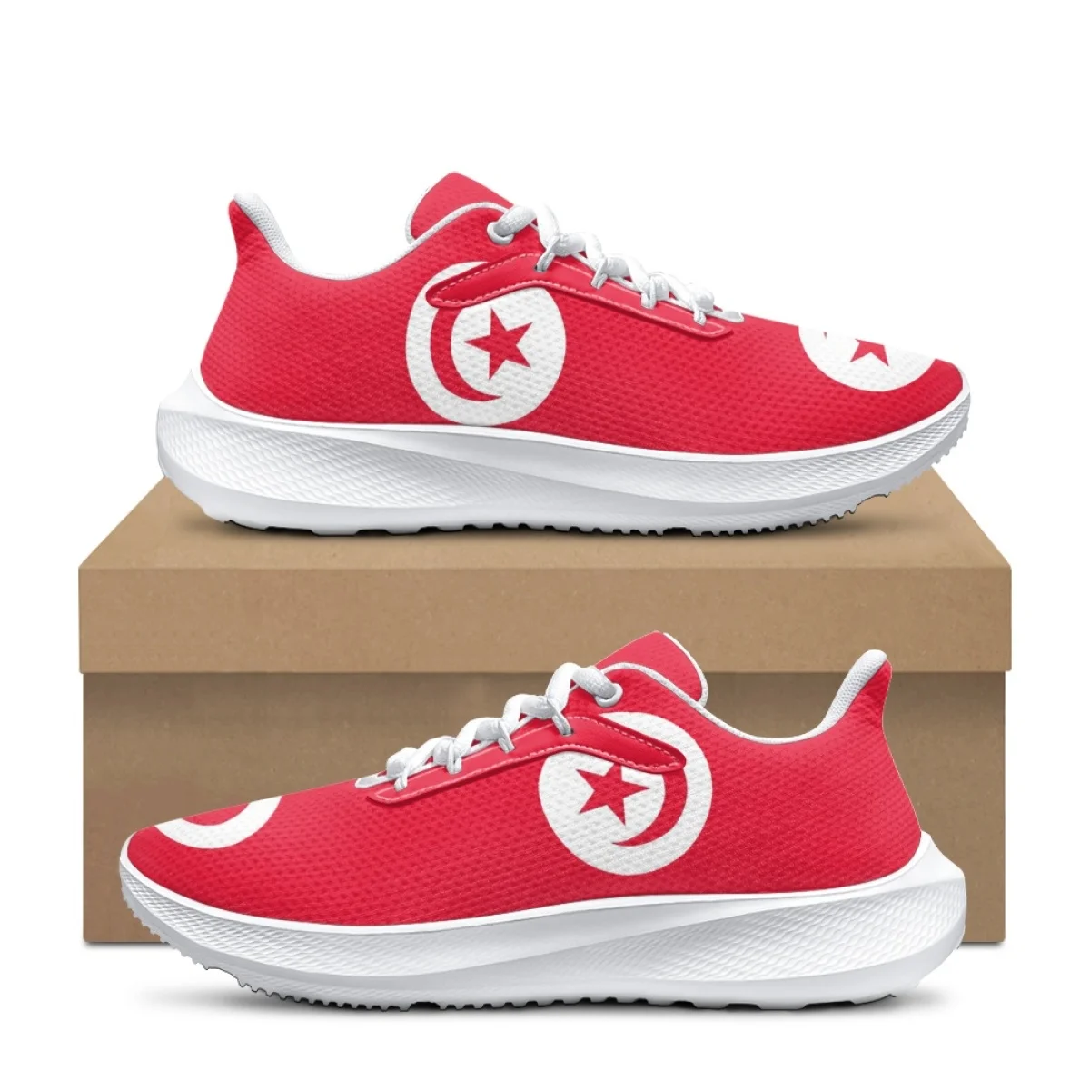 New Tunisia Flag Luxury Design Sport Sneakers Wear-Resistant Running Shoes for Womens Casual Adult Walking Shoes Female Footwear