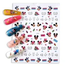 

Disney Tangled Princess Mickey Minnie Nail Art Sticker Donald Duck Nail Slider Snow White Self Adhesive Nail Sticker 1pcs